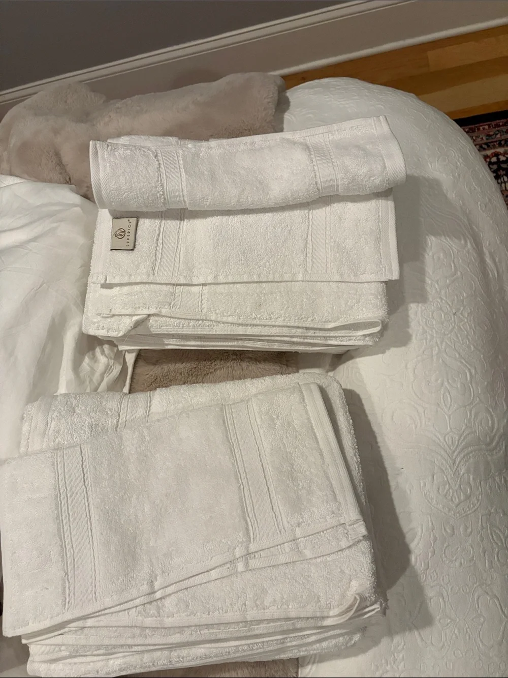 Luxury Blue Nile Mills White Egyptian Cotton Ultra-Plush 6-Piece Towel Set